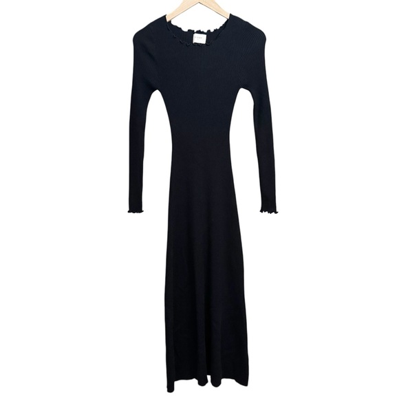DISSH Sophia Ribbed Knit Long Sleeve Midi Dress Black - Picture 2 of 7